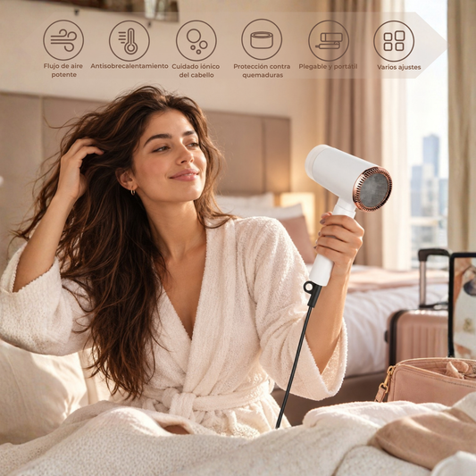 Secador de pelo iónico plegable de 1500 W para viaje